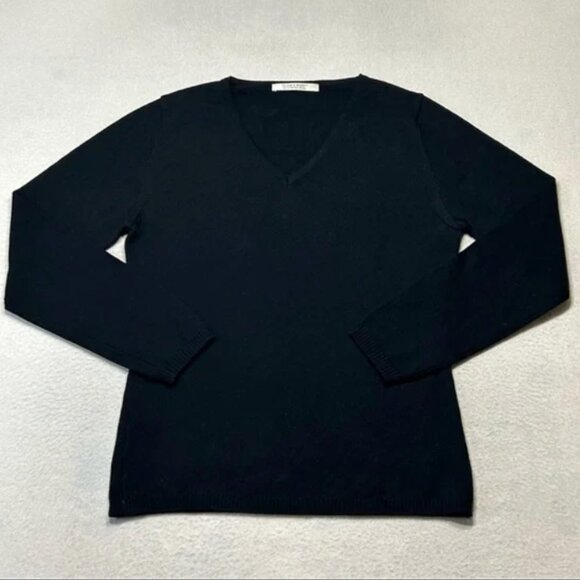 DEANE & WHITE 100% Merino Wool V-Neck Sweater Black - Picture 5 of 7